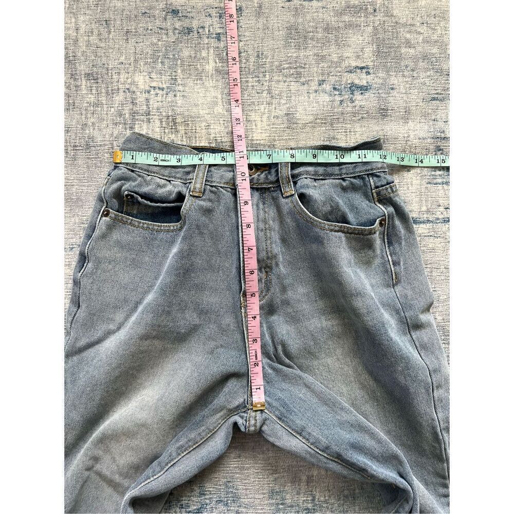 Princess Polly Light Wash High Rise Faded Cropped Straight Leg Mom Jeans Size 4 - Picture 5 of 6